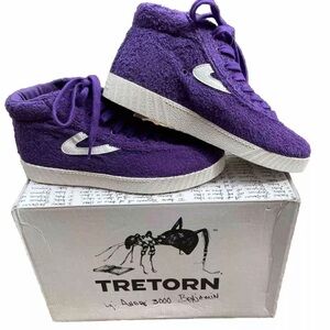 NEW Tretorn Andre 3000 High Top Purple Terry Sneakers Women’s ~ Size 9.0